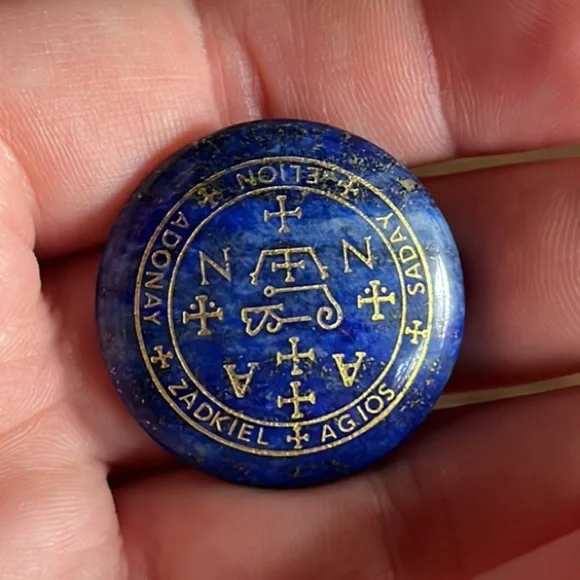 💙Archangel Ascended Masters Blue Lapis Lazuli & Gold Leaf Meditation Stones💙 - Picture 2 of 5